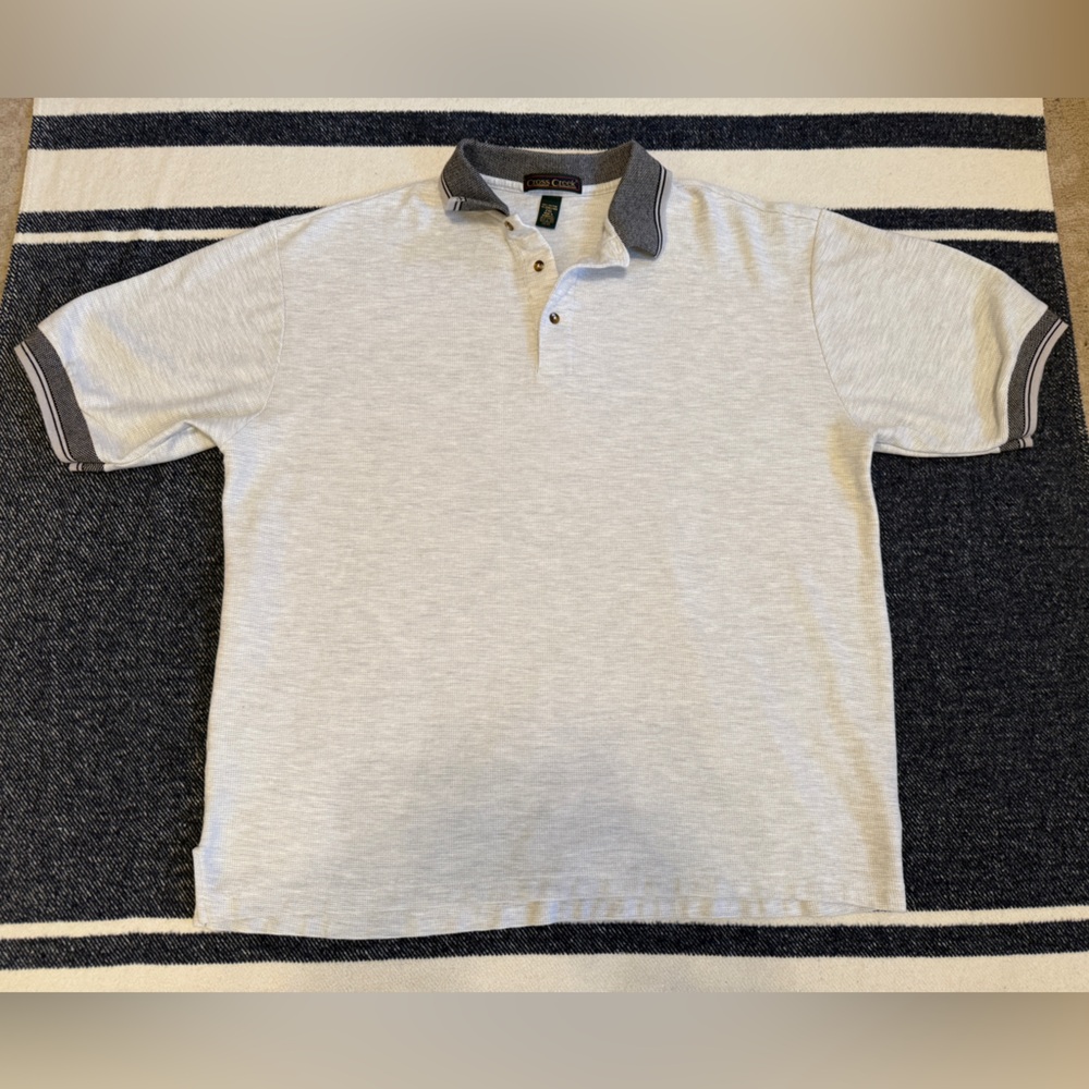 Cross Creek 2XL Cotton Men’s Polo Shirt Light Grey